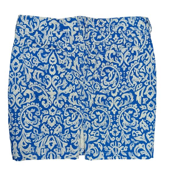 Old Navy Denim Fashion Pencil Skirt Blue and White Damask Print Size 14 - Picture 2 of 8